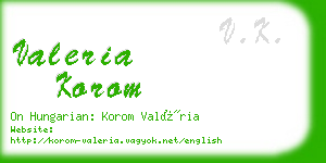 valeria korom business card